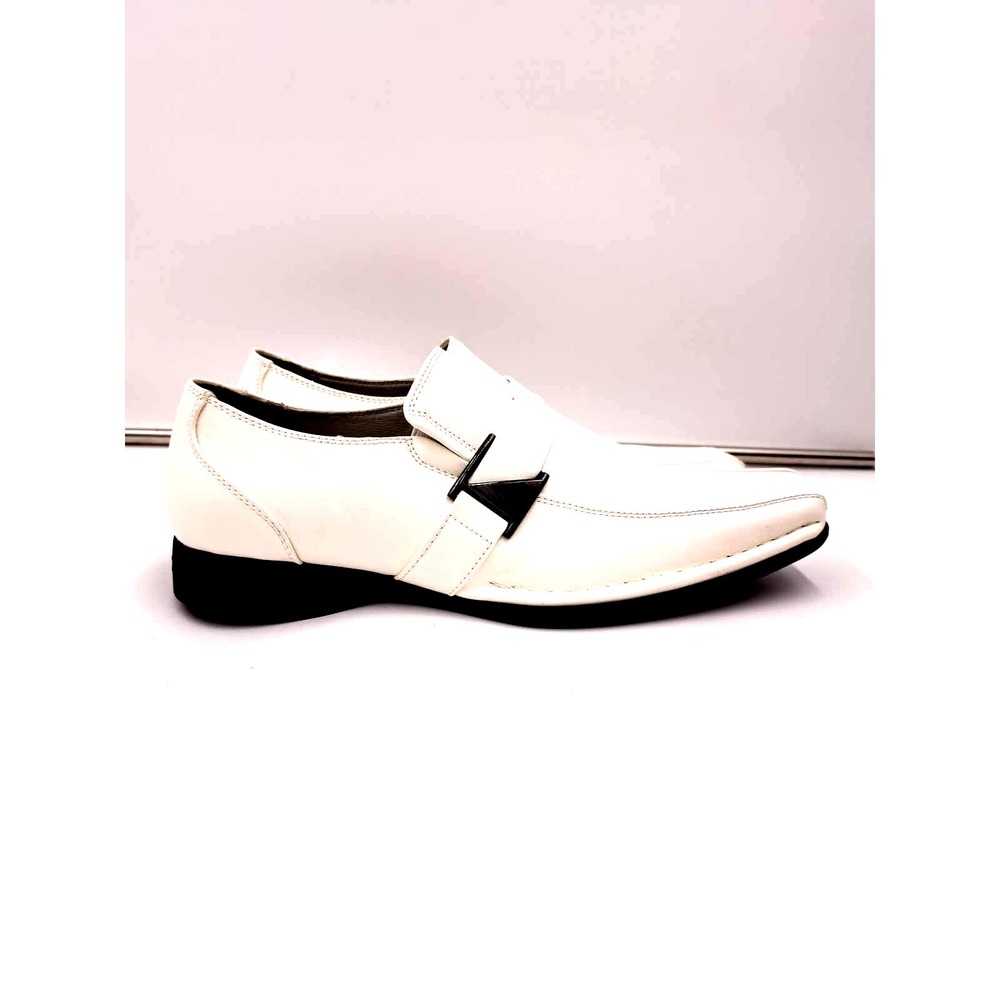 Bruno Marc Georgio-3 Mens White Square toe Slip On Leather Lined Dress shoes 9